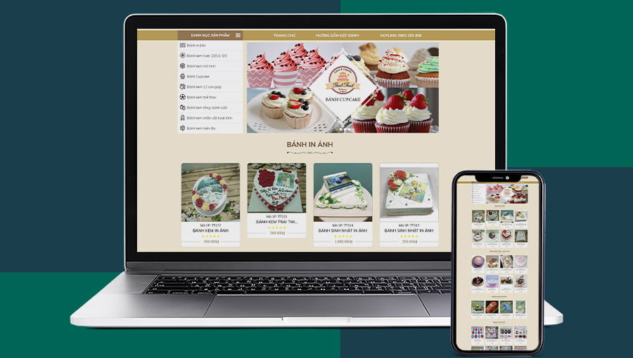 Thiết kế website tiệm bánh ngọt - bánh kem đẹp nhất