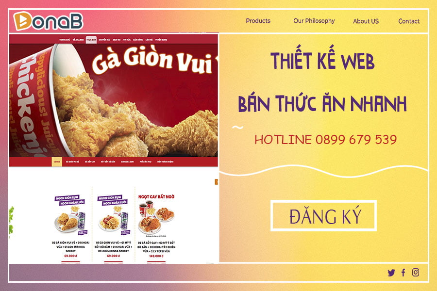 thiết kế website bán thức ăn nhanh